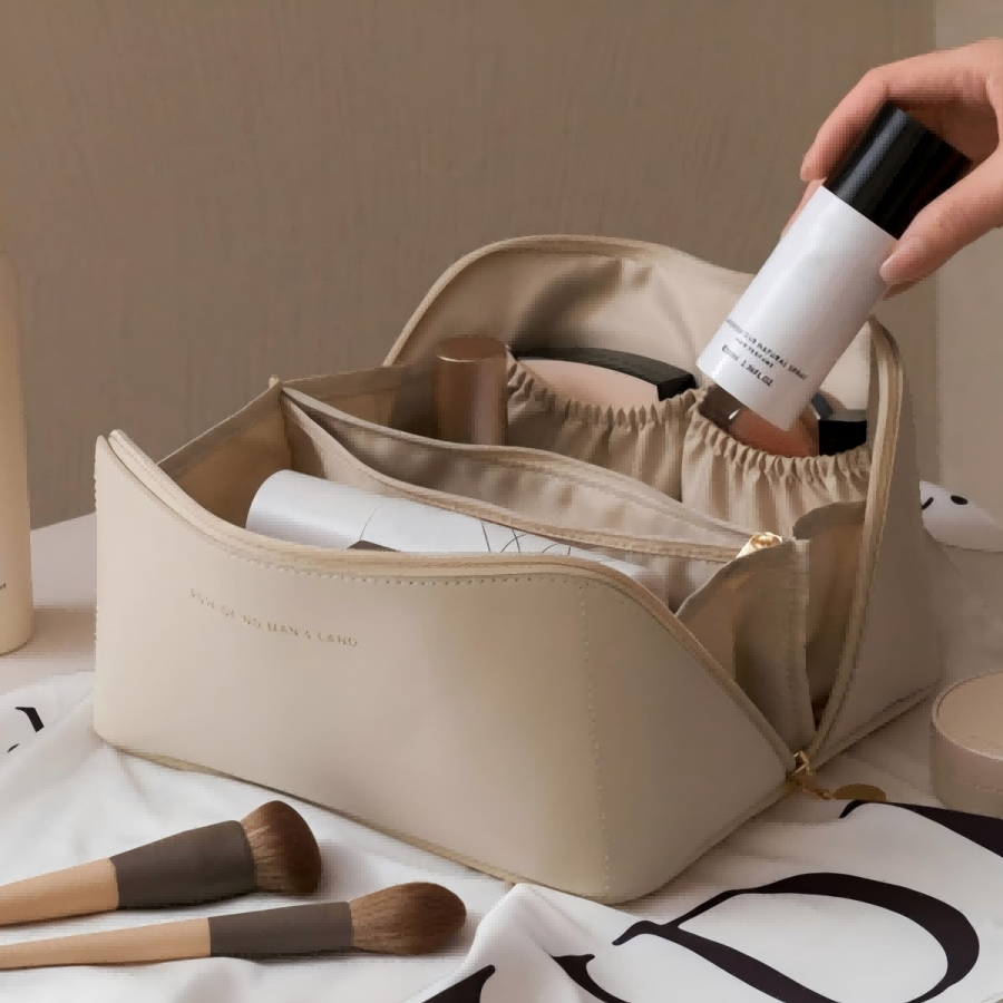 Travel Accessories Pouch - Large Capacity Waterproof Makeup Bag White