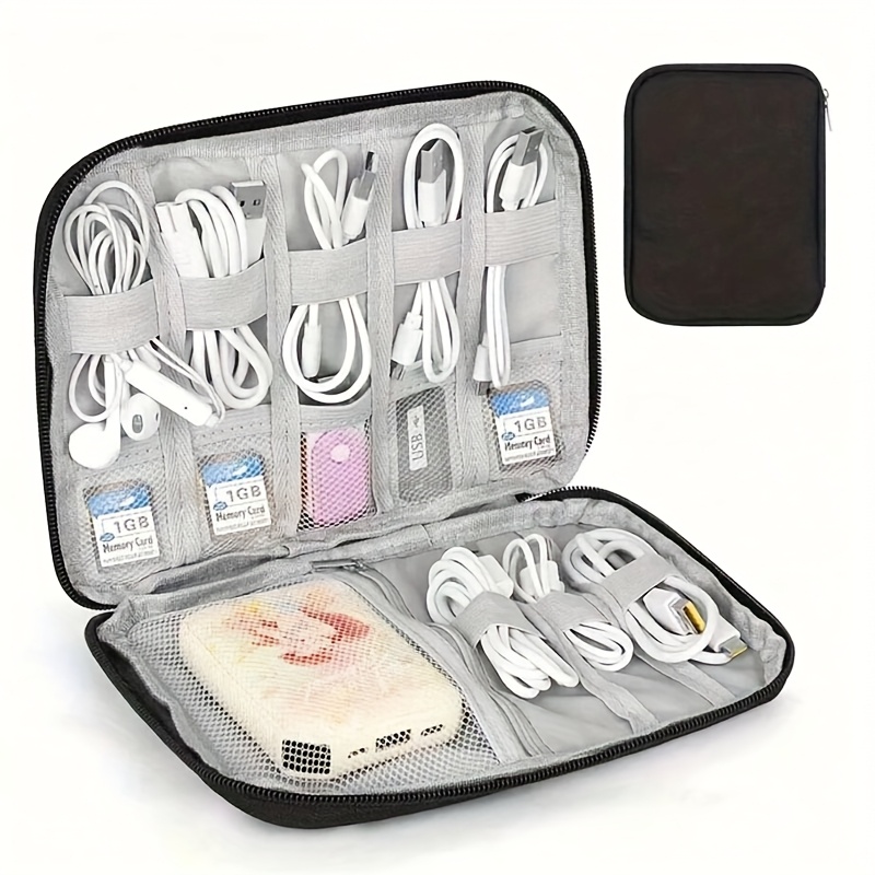 Travel Accessories Pouch - Travel Cable Organizer Case: 1pc, Multi-Pocket,