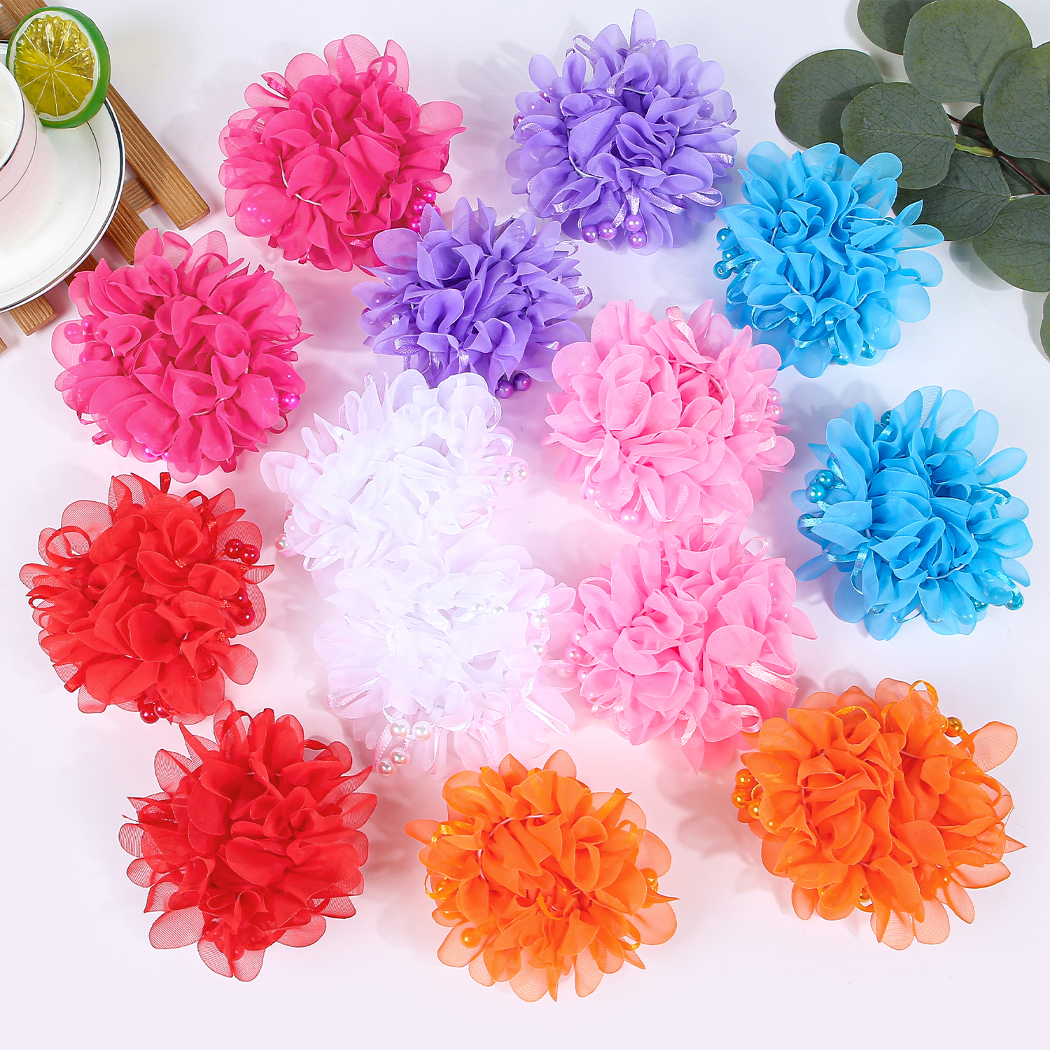 Travel Accessories With Kids - 2/7pcs Girls Flower Hair Ties Ponytail