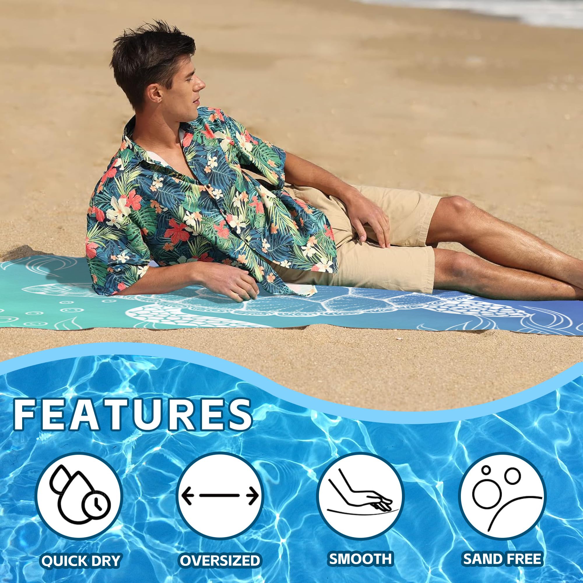 Microfiber Beach TowelLarge Qu - Travel Towel Quick Dry avis et prix