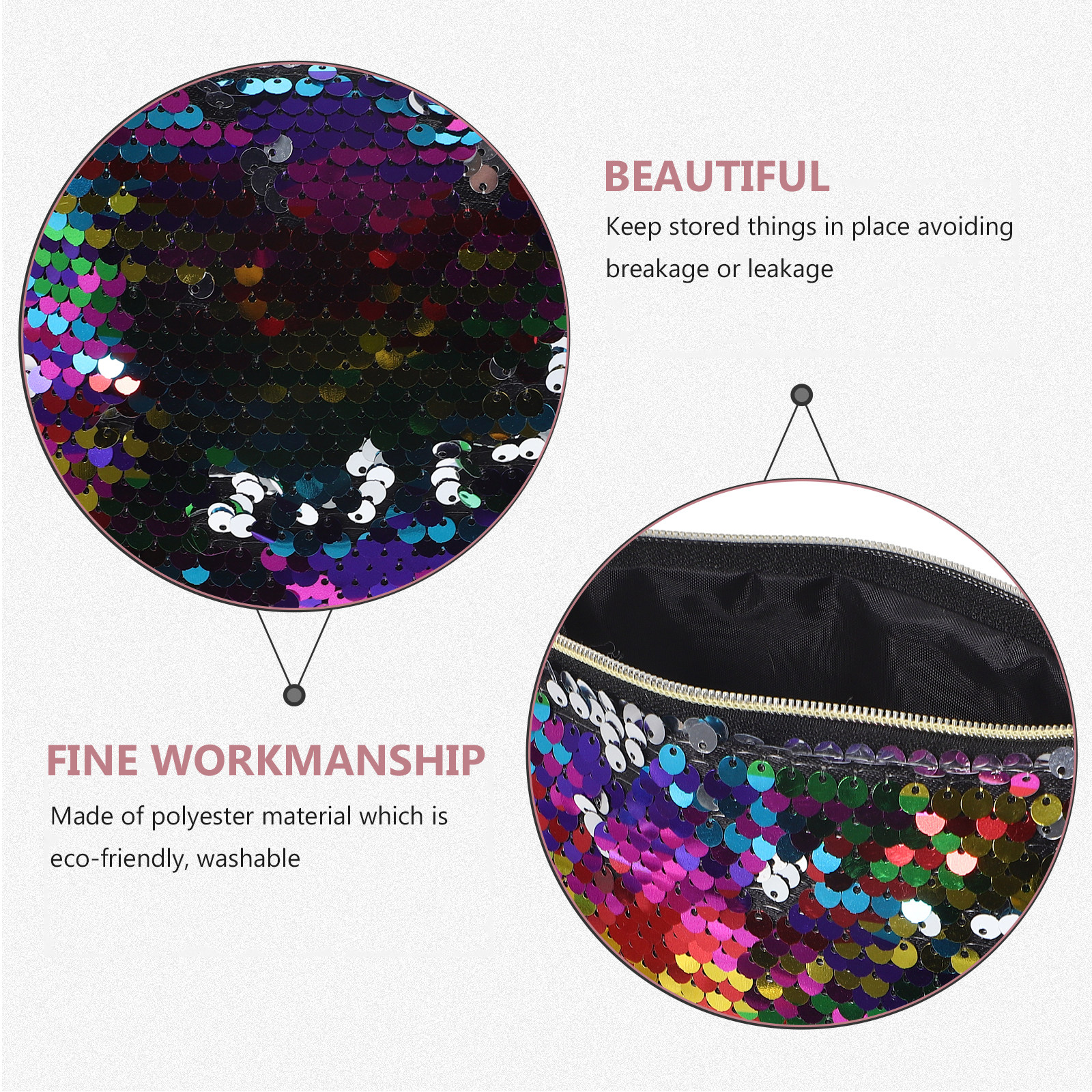 Eco Friendly Polyester Sequine - Travel Accessories Pouch For Women avis et prix
