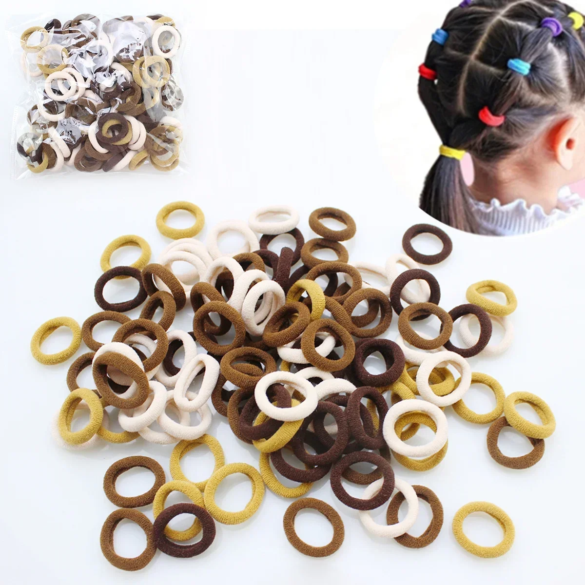 100/300pcs Girls Elastic Hair  - Travel Accessories With Kids avis et prix