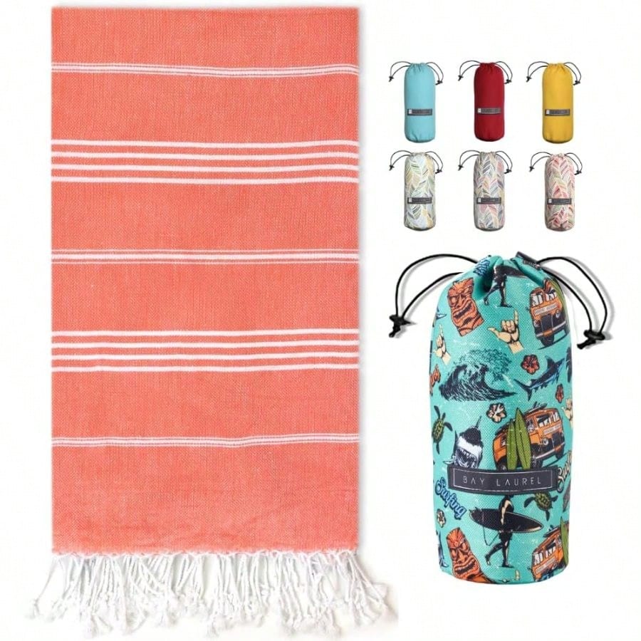 Turkish Beach Towel With Trave - Travel Towel Quick Dry avis et prix