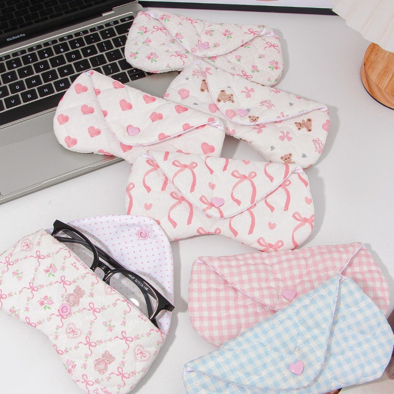 Ins Korean Plaid Fabric Heart  - Travel Accessories Pouch For Women avis et prix