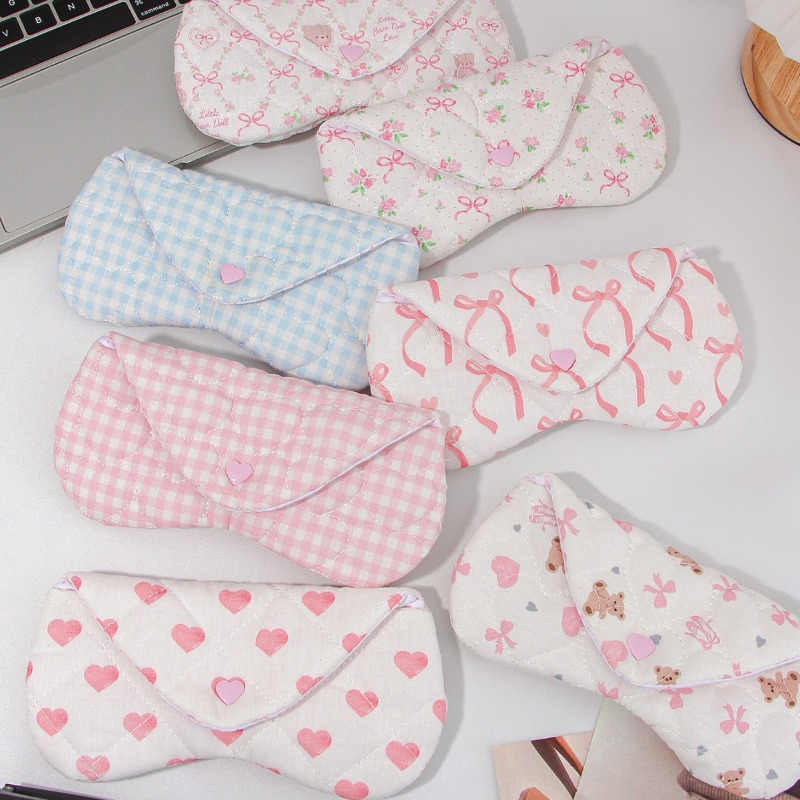 Ins Korean Plaid Fabric Heart  - Travel Accessories Pouch For Women avis et prix