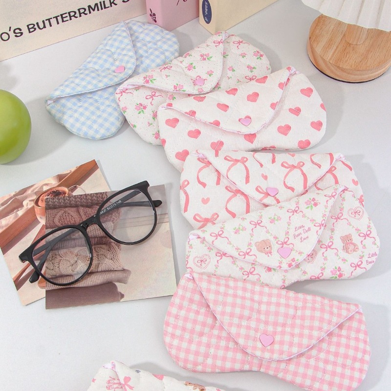 Ins Korean Plaid Fabric Heart  - Travel Accessories Pouch For Women avis et prix