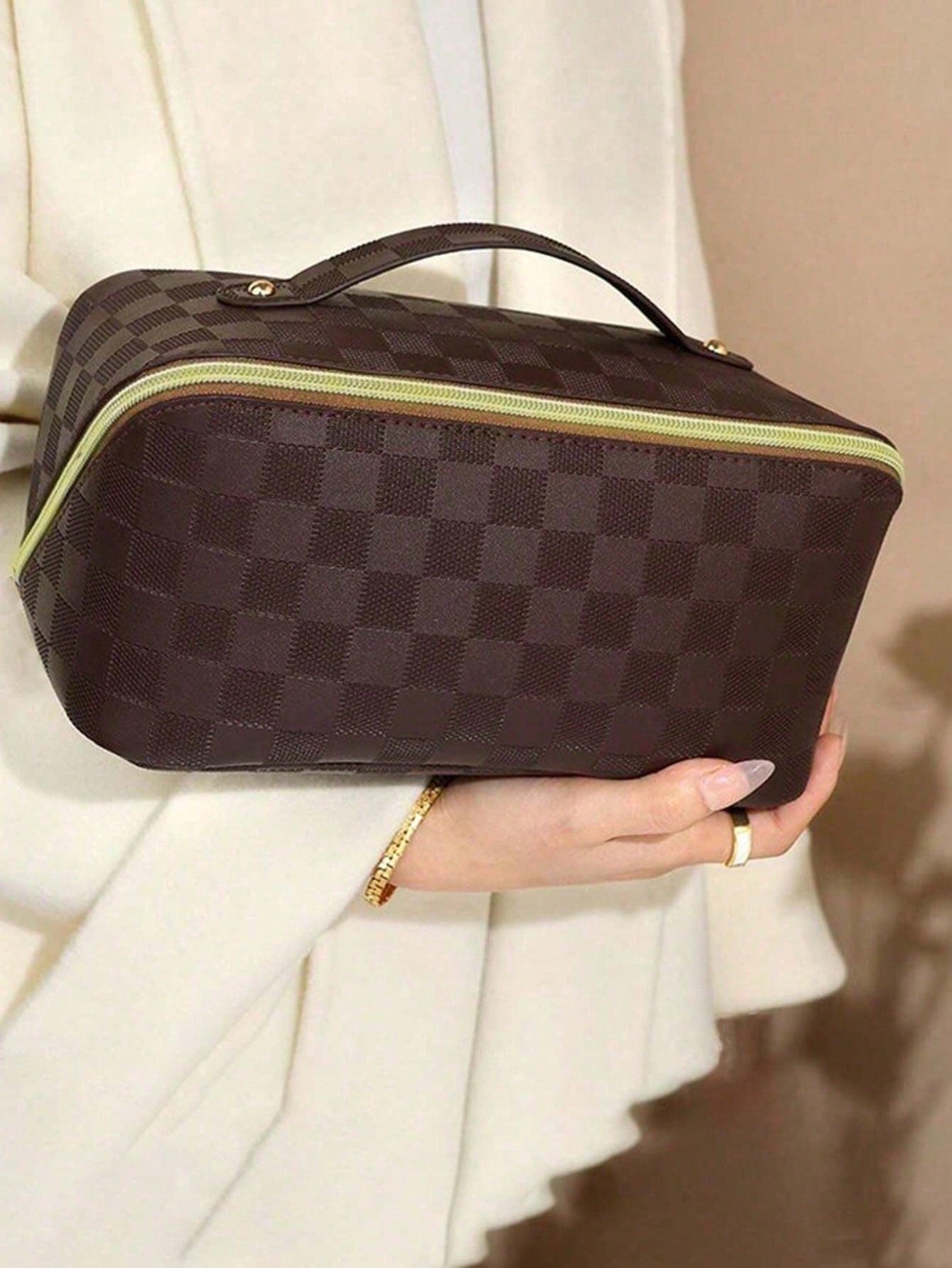 1pc PU Leather Cosmetic Bag, H - Travel Accessories Pouch For Women avis et prix