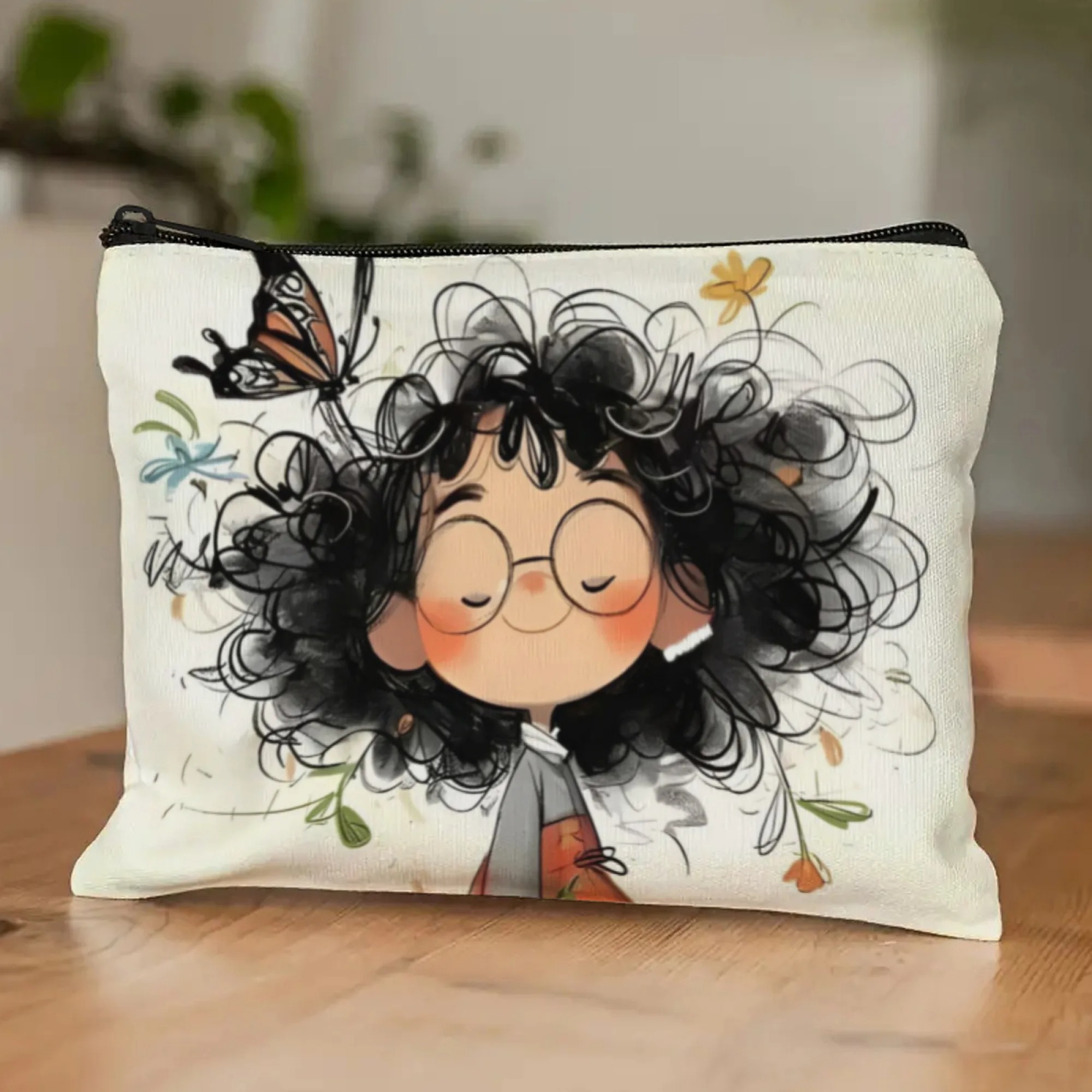 Cartoon Girl Makeup Bag Zipper - Travel Accessories Pouch avis et prix