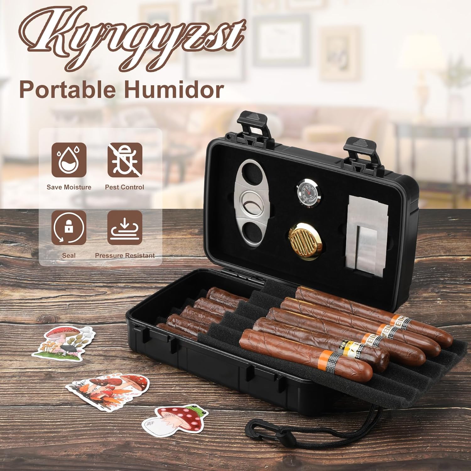 Portable Cigar Humidor Holds 1 - Travel Accessories Us avis et prix