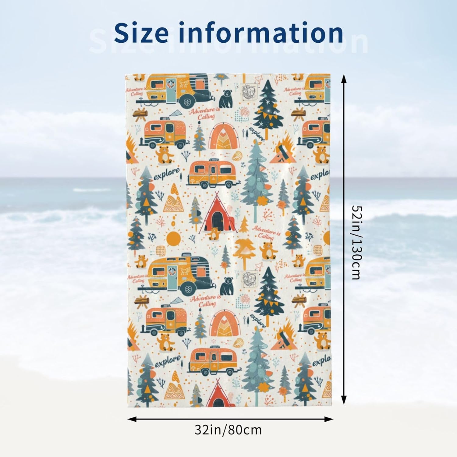 Camping Adventure Beach Towel  - Travel Towel Quick Dry avis et prix