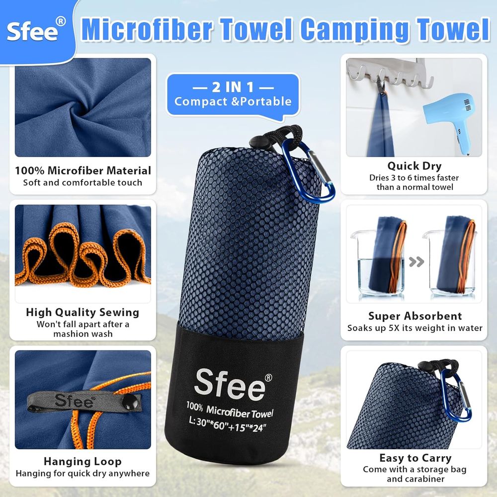 Compact Large Absorbent Travel - Travel Towel Quick Dry avis et prix