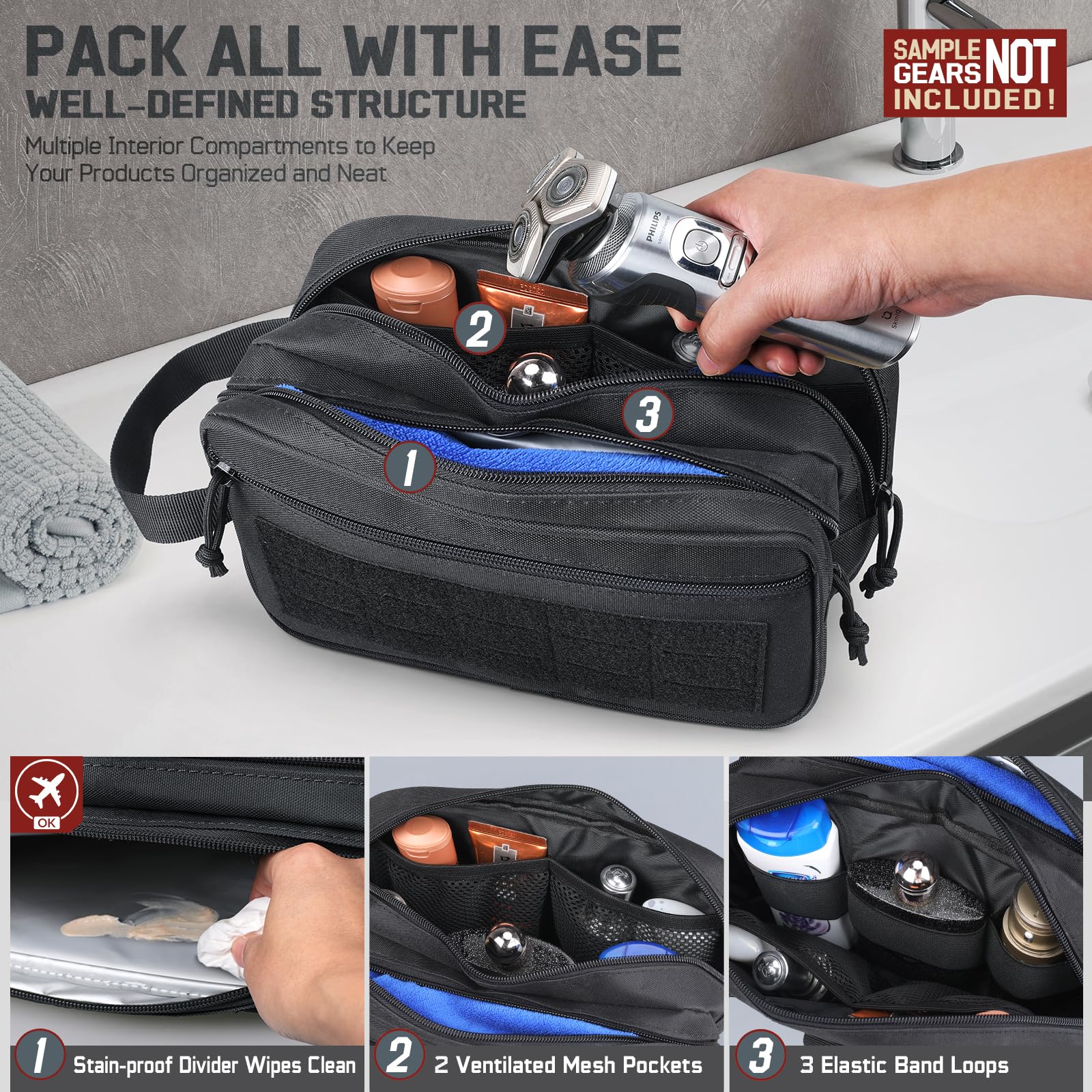 Tactical Toiletry Bag for Men, - Travel Accessories Kit For Men avis et prix