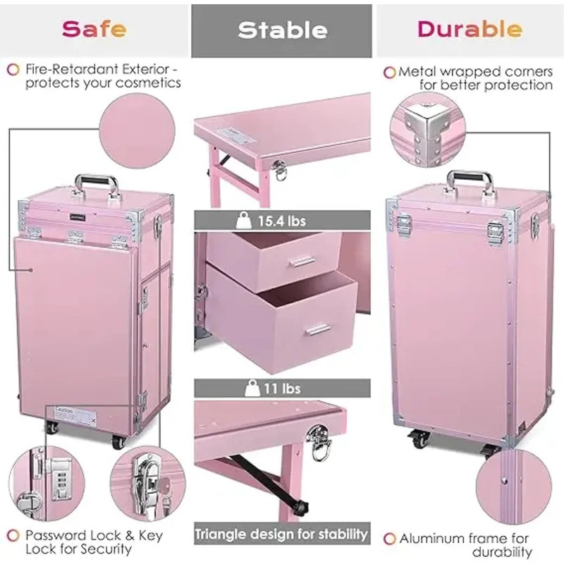 Rolling Manicure Table Foldabl - Travel Accessories In Train avis et prix